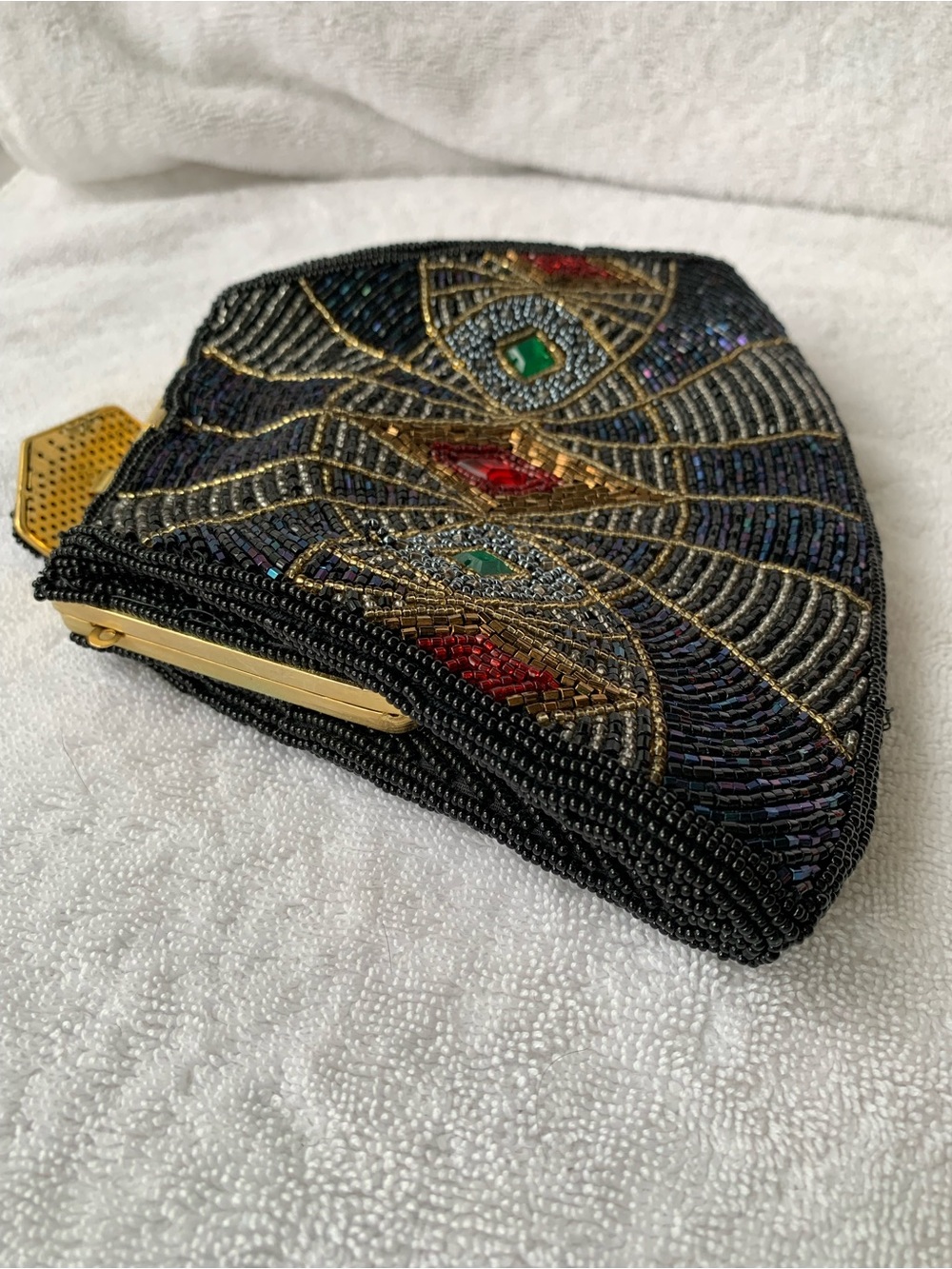 Vintage Henry Birks Beaded Art Deco Evening Clutch, no strap - Picture 4 of 14